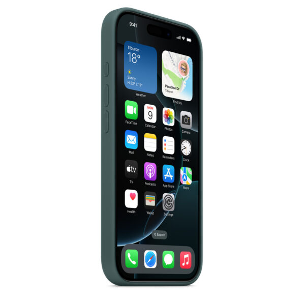 iPhone 16 Pro Silicone Case with MagSafe – Lake Green - Image 5